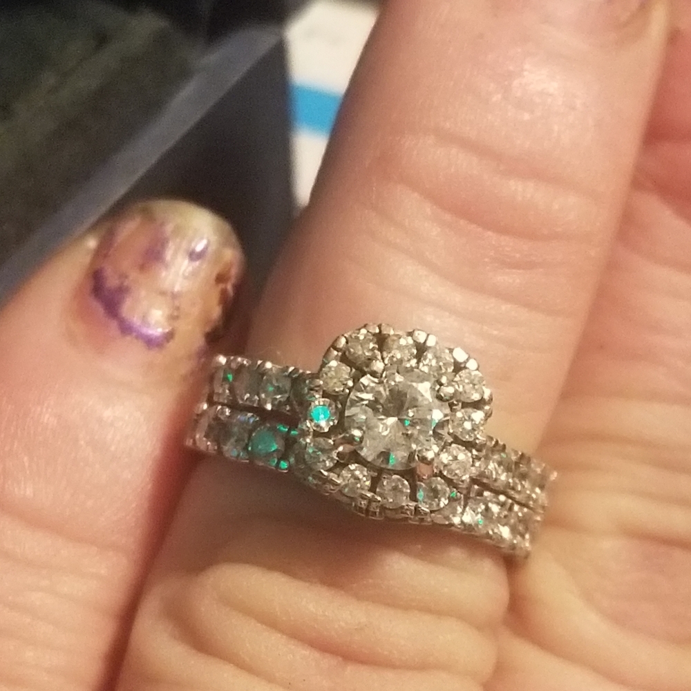 Real 14k diamond bridal set